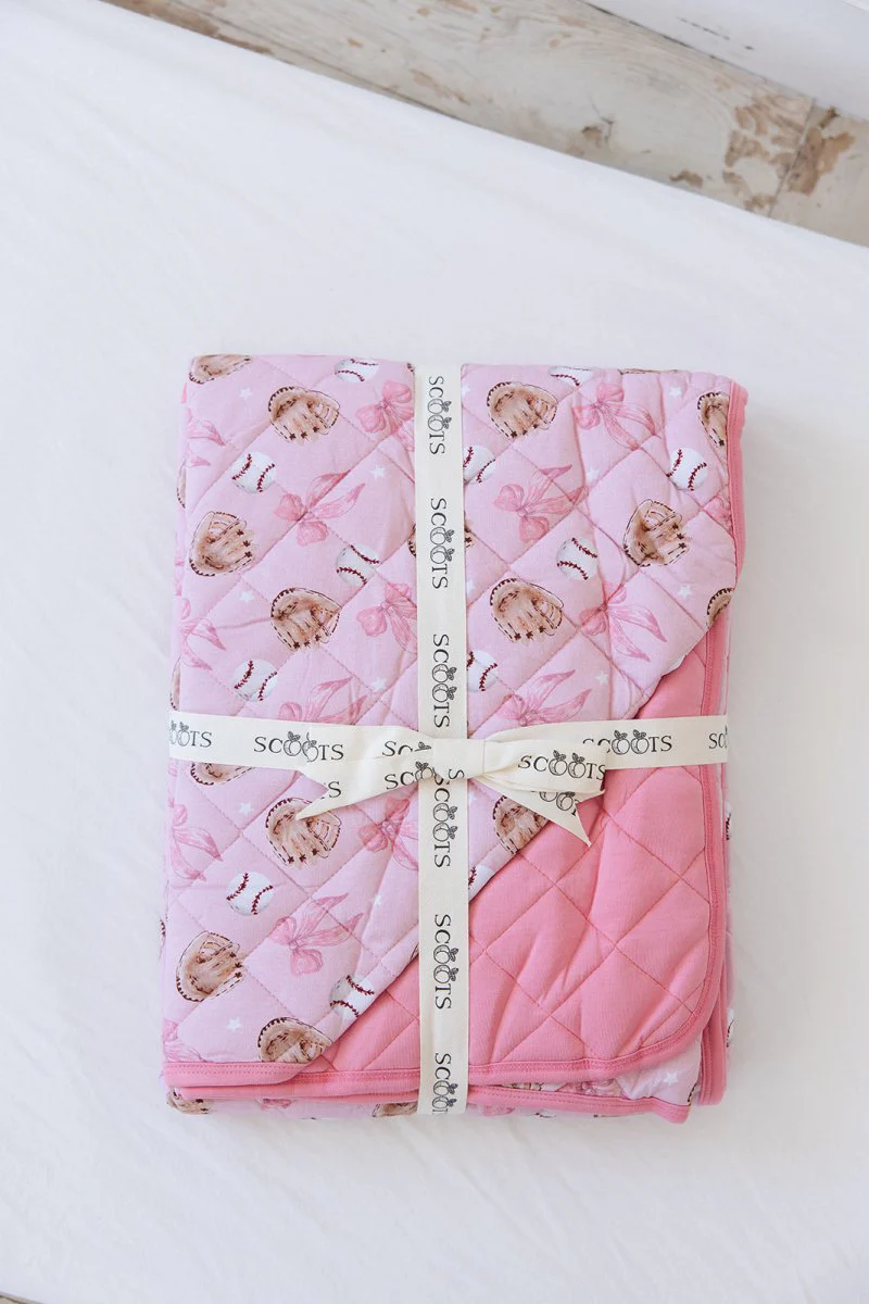Home Run (Pink) Quilted Blanket - Image 3